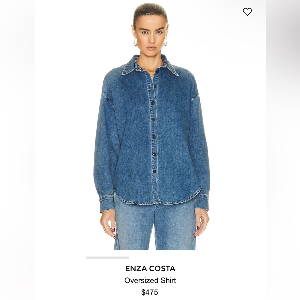 Enza Costa New without tags Denim oversized shirt in Midwash Size 0 = Size XS/S - Picture 2 of 13